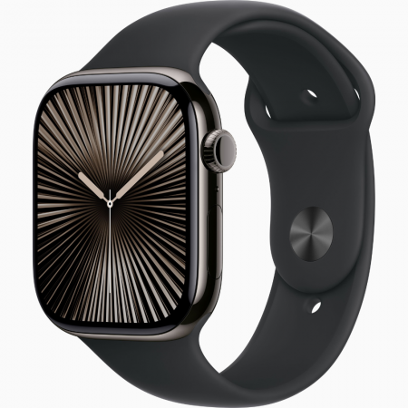 Умные часы Apple Watch S10 42 mm Slate Titanium Case Black Sport Band M/L (MWXH3) LTE Умные часы Apple Watch S10 42 mm Slate Titanium Case Black Sport Band M/L (MWXH3) LTE