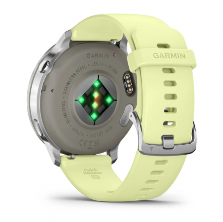 умные часы watch garmin venu 4 45 mm silver with citron silicone 010-03014-02