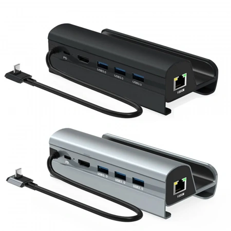 steam deck 6 in 1 usb-c docking station with m.2 ssd enclosure with 65w