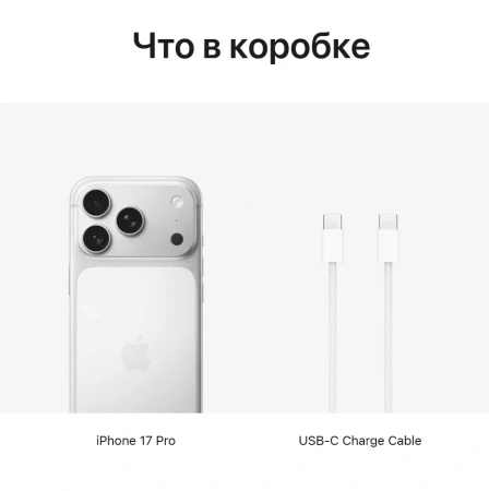 смартфон apple iphone 17 pro max 1024 гб, "cеребристый" | silver (nano-sim + esim)