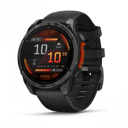умные часы watch garmin fenix 8 47 amoled slate gray with black silicone 010-02904-00