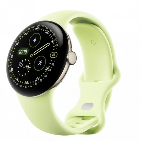 pixel watch 4 41 wi-fi polished champagne gold/lemongrass active band