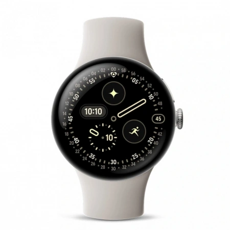 pixel watch 4 45 wi-fi polished silver/porcelain active band pixel watch 4 45 wi-fi polished silver/porcelain active band