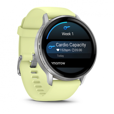 умные часы watch garmin venu 4 45 mm silver with citron silicone 010-03014-02