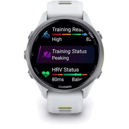 умные часы watch garmin forerunner 970 47mm titanium whitestone/yellow 010-02969-61