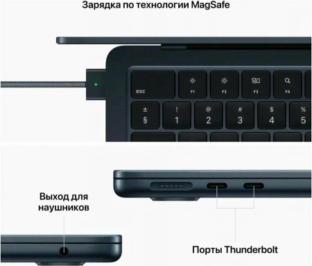ноутбук apple macbook air 13 m2 16/256гб, midnight (mc7x4) ноутбук apple macbook air 13 m2 16/256гб, midnight (mc7x4)