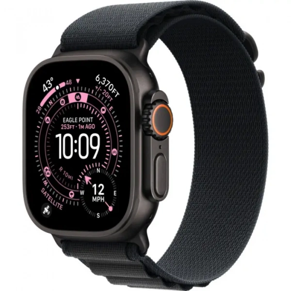 умные часы apple watch ultra 3 49 black titanium case with m black alpine loop
