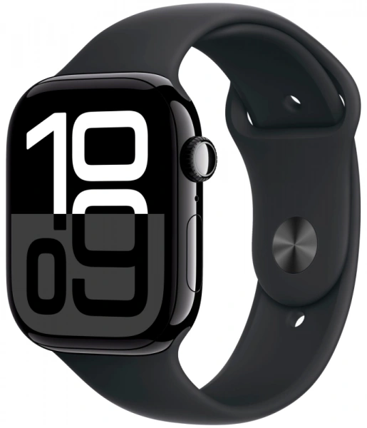 умные часы apple watch s10 42 mm jet black aluminum case sport band m/l