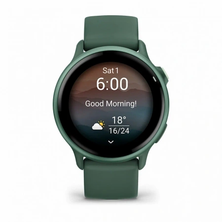 умные часы watch garmin vivoactive 6 metallic jasper green with jasper green silicone 010-02985-02