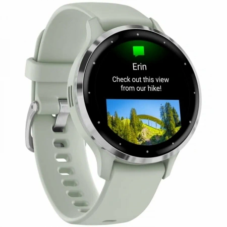 умные часы watch garmin venu 3s silver stainless sage grey 010-02785-51